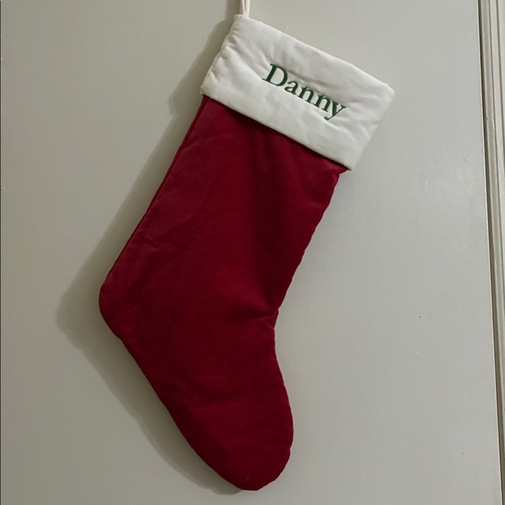 Pottery Barn -  Velvety Stocking, Personalized: DANNY